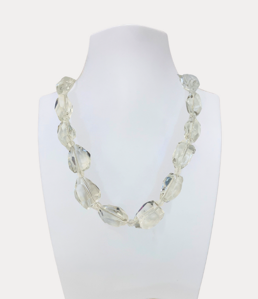 Artisan Necklace with Clear Acrylic Beads