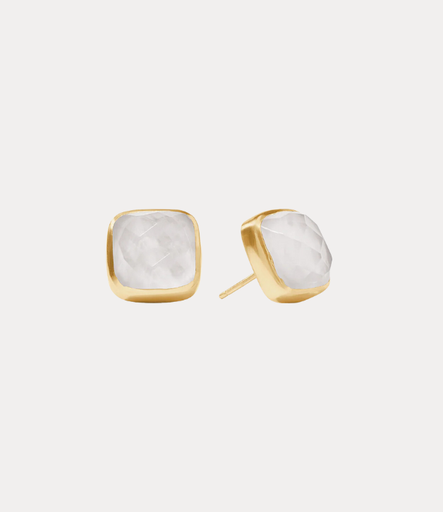 Julie Vos Catalina Gold Stud in Clear Crystal