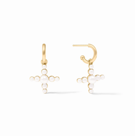 Julie Vos: Cross Hoop & Charm Earring - Gumdrop - PRL