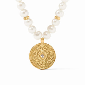 Julie Vos Astor Statement Necklace in Iridescent Clear Crystal