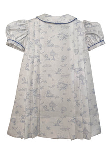 Cherry Dress in Blue Toile